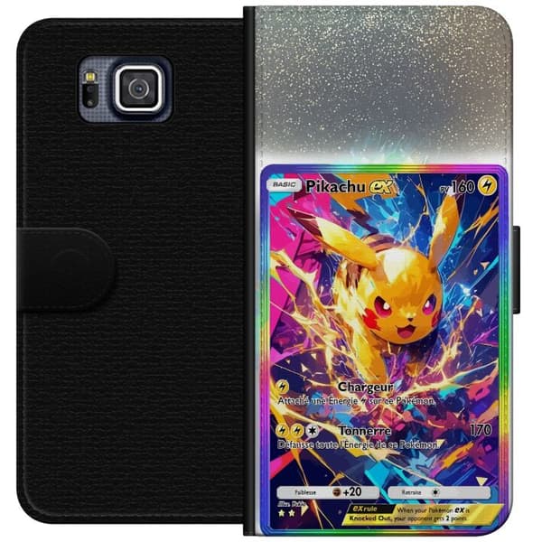 Kompatibel Tegnebogsetui til Samsung Galaxy Alpha Farverigt Pikachu EX-design