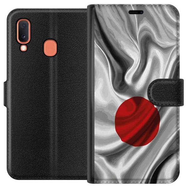 Kompatibel Tegnebogsetui til Samsung Galaxy A20e Modern rumdesign med abstrakt planet