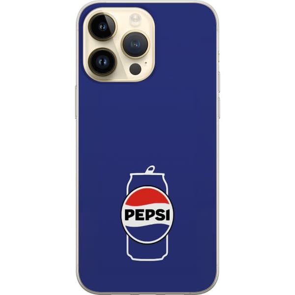 Kompatibelt Mobildeksel til Apple iPhone 15 Pro Max Klassisk Pepsi-design med minimalistisk blå bakgrunn