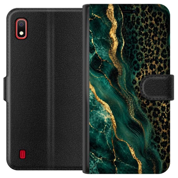 Kompatibelt Lommeboketui til Samsung Galaxy A10 Smaragdleopard