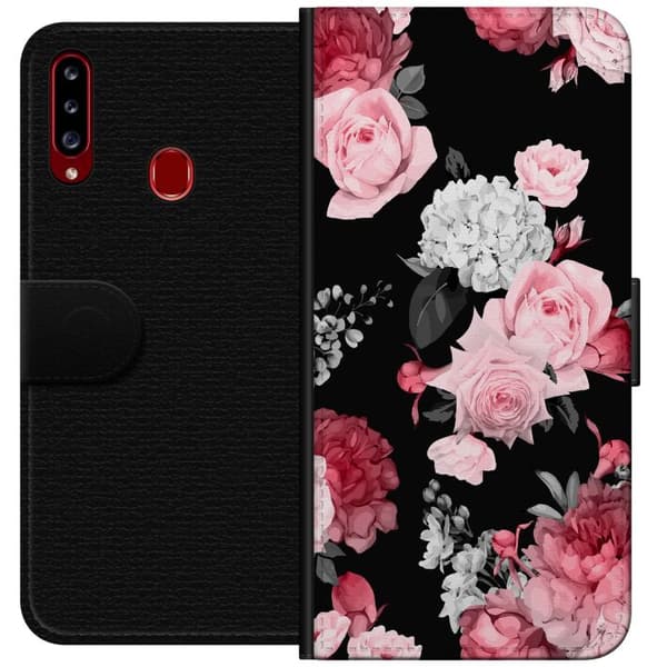 Kompatibelt Plånboksfodral till Samsung Galaxy A20s Floral Bloom