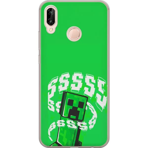 Kompatibel Mobilcover til Huawei P20 lite Grön pixelfigur