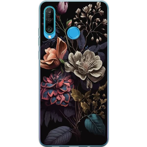 Kompatibelt Mobilskal till Huawei P30 lite Blommor