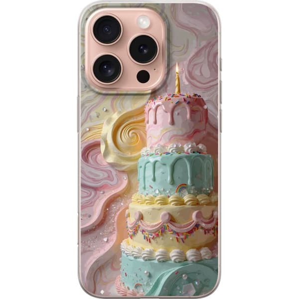 Kompatibelt Mobildeksel til Apple iPhone 16 Pro Søt kakedesign med pastellfarger og feststemning