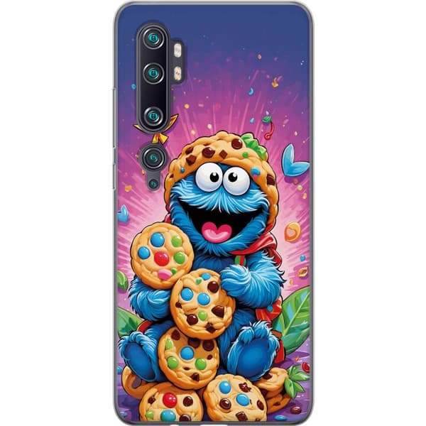 Kompatibelt Mobildeksel til Xiaomi Mi Note 10 Pro Søtt Cookie Monster motiv med kjeks