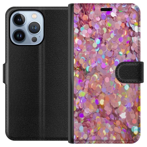 Yhteensopiva Lompakkokotelo Apple iPhone 13 Pro Pinkki glitteri