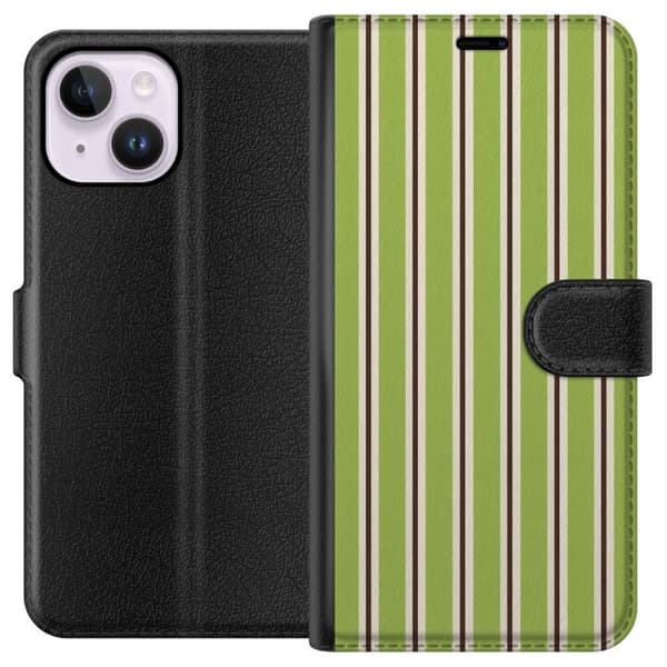 Kompatibelt Plånboksfodral till Apple iPhone 15 Plus Matcha Lines