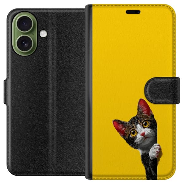 Kompatibelt Lommeboketui til Apple iPhone 17 Søtt kattemotiv med stilig design