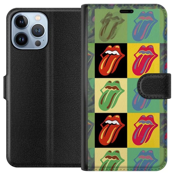 Kompatibel Tegnebogsetui til Apple iPhone 13 Pro Max Farverig pop kunst med ikonisk Rolling Stones design