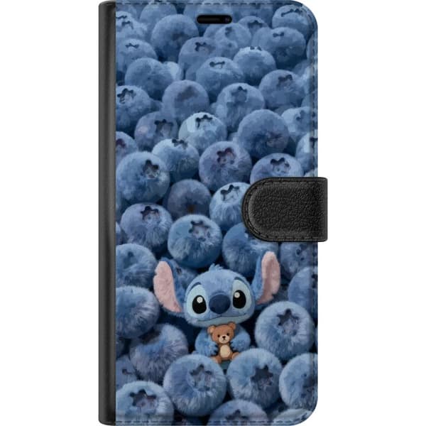 Kompatibel Tegnebogsetui til OnePlus 9 Sød, fluffy blå figur med en lille bamse blandt bløde blåbær