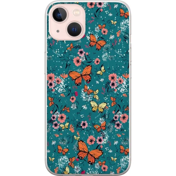 Kompatibel Mobilcover til Apple iPhone 13 Sommerfugle og blomster