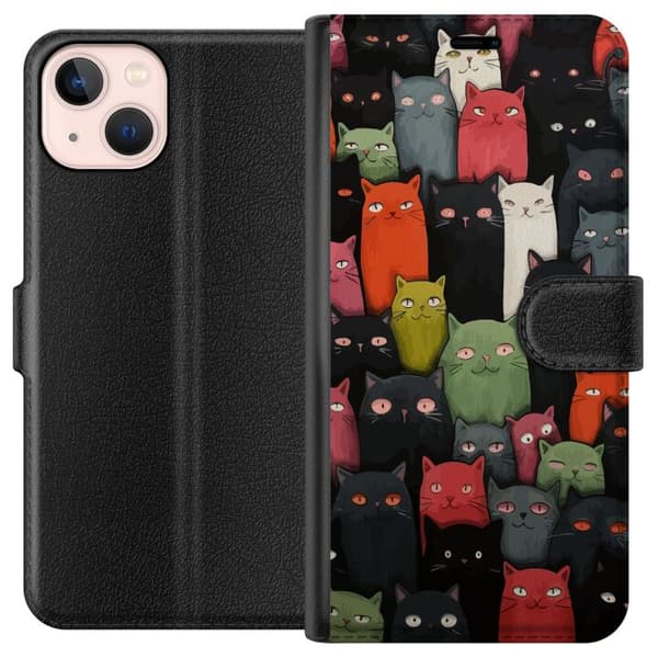 Kompatibelt Plånboksfodral till Apple iPhone 13 mini Katter