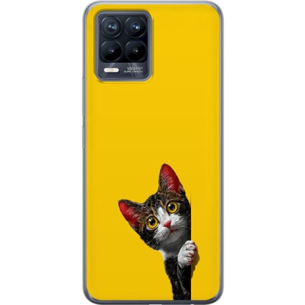Kompatibelt Mobildeksel til Realme 8 Søtt kattemotiv med stilig design
