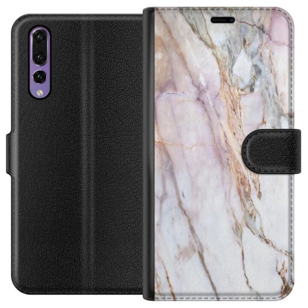 Kompatibelt Plånboksfodral till Huawei P20 Pro Marmor