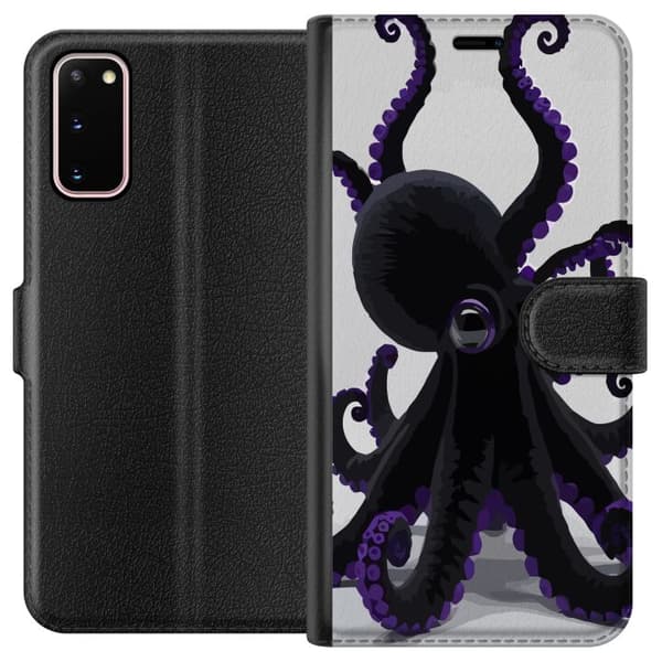 Kompatibel Tegnebogsetui til Samsung Galaxy S20 Svart bläckfisk