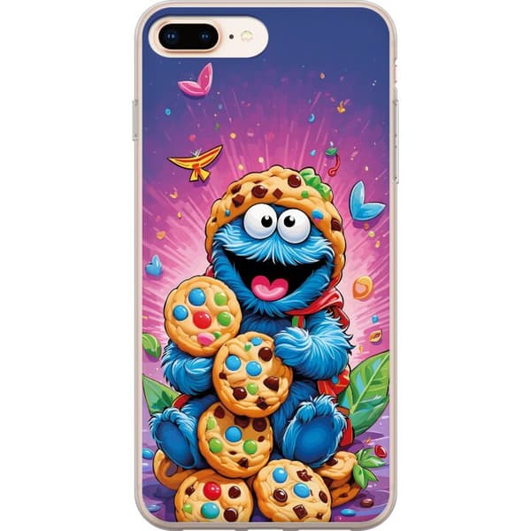 Kompatibelt Mobildeksel til Apple iPhone 8 Plus Søtt Cookie Monster motiv med kjeks