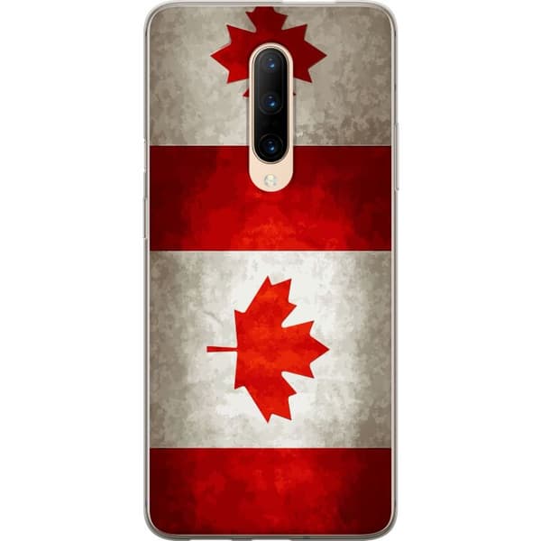 Kompatibelt Mobildeksel til OnePlus 7 Pro Kanadisk flagg med klassisk rød hvit design