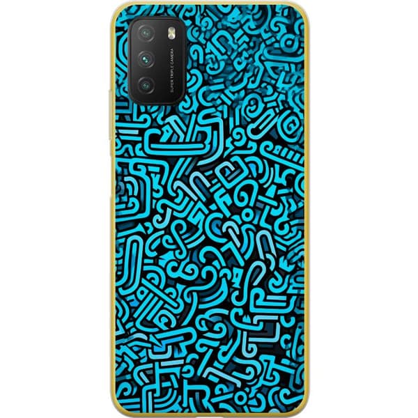 Kompatibelt Mobildeksel til Xiaomi Poco M3  Blå abstrakt graffiti