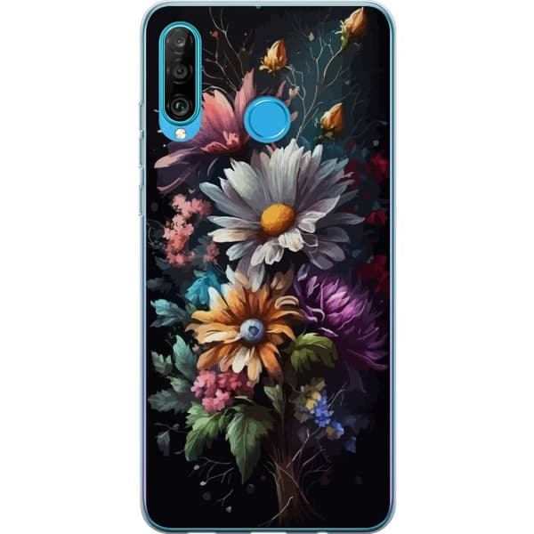 Kompatibelt Mobilskal till Huawei P30 lite Blommor