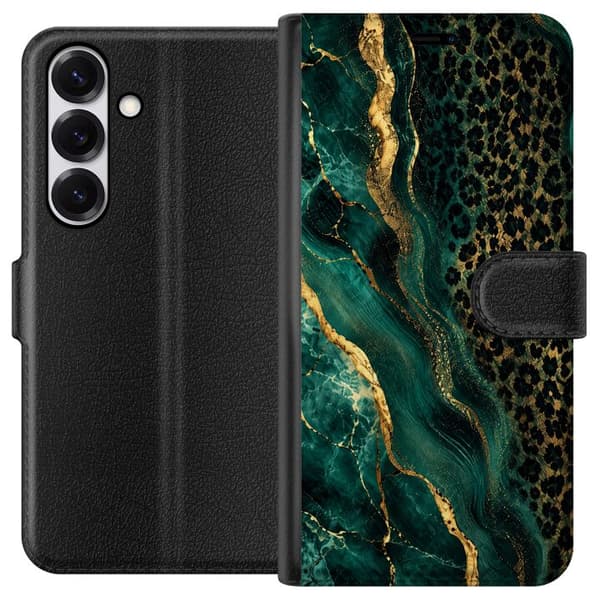 Kompatibelt Lommeboketui til Samsung Galaxy S26 Smaragdleopard