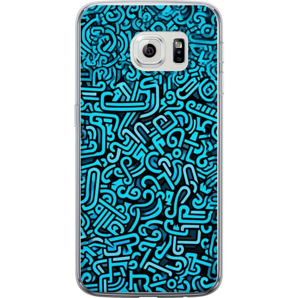 Kompatibelt Mobilskal till Samsung Galaxy S6 edge Blå abstrakt graffiti