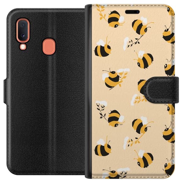 Kompatibelt Lommeboketui til Samsung Galaxy A20e Binkle Bee Mønster