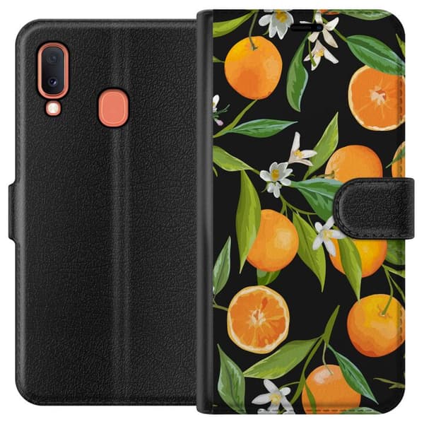 Kompatibelt Plånboksfodral till Samsung Galaxy A20e Orange Juice