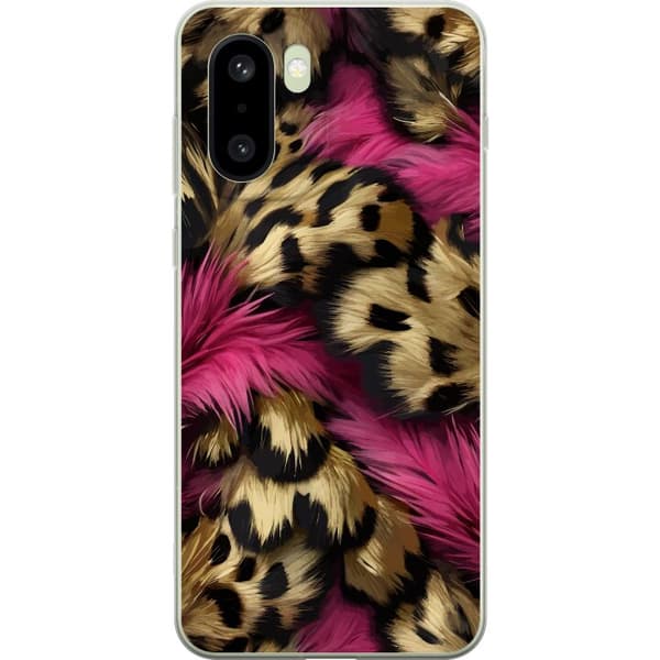 Kompatibel Mobilcover til OnePlus 15R Blødt leopardmønster med lyserøde detaljer