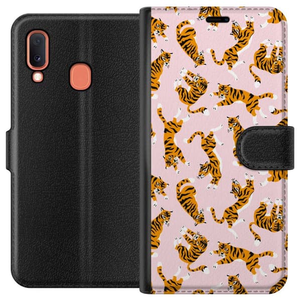 Kompatibelt Lommeboketui til Samsung Galaxy A20e tiger