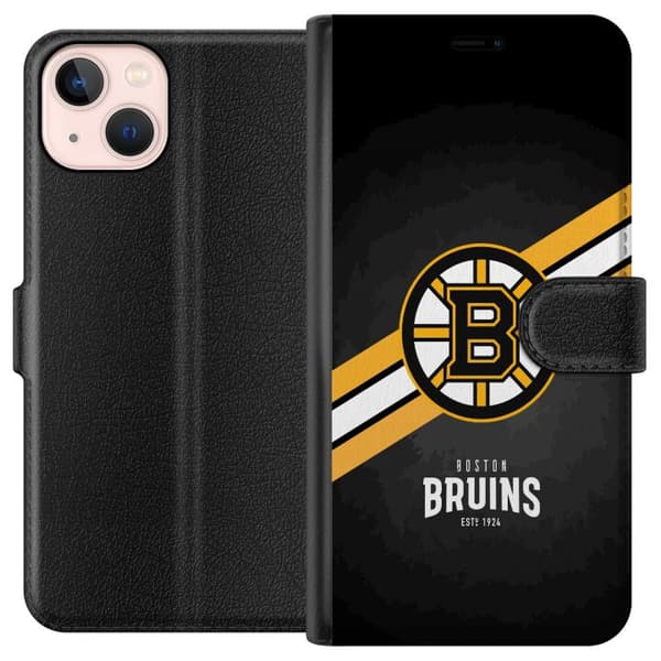 Kompatibelt Plånboksfodral till Apple iPhone 13 mini Boston Bruins (NHL)