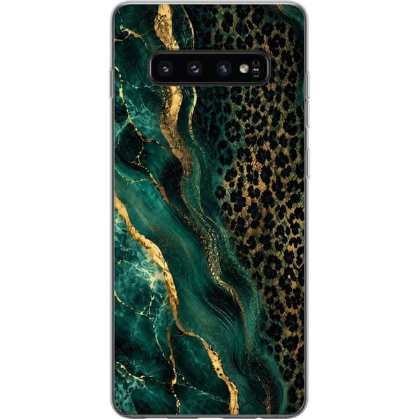 Kompatibelt Mobilskal till Samsung Galaxy S10 Emerald Leopard