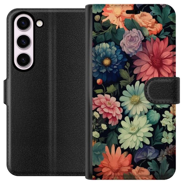 Kompatibel Tegnebogsetui til Samsung Galaxy S23 Blomster
