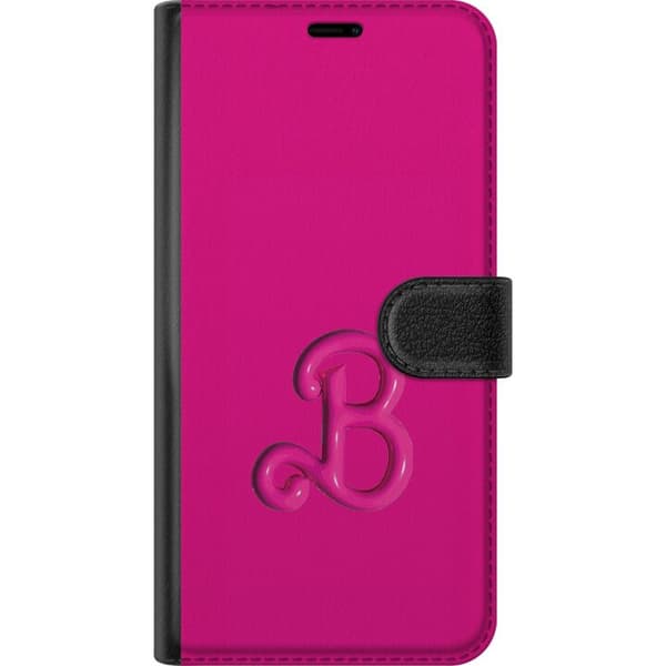 Kompatibelt Lommeboketui til Apple iPhone 12 Pro Blank rosa bokstav B i Barbie-inspirert stil