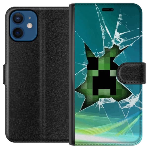 Kompatibelt Lommeboketui til Apple iPhone 12 MineCraft