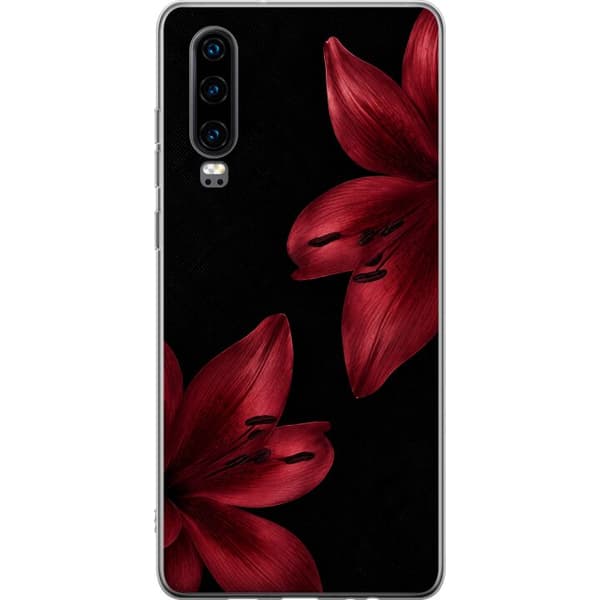Kompatibelt Mobilskal till Huawei P30 Red Lily Noir