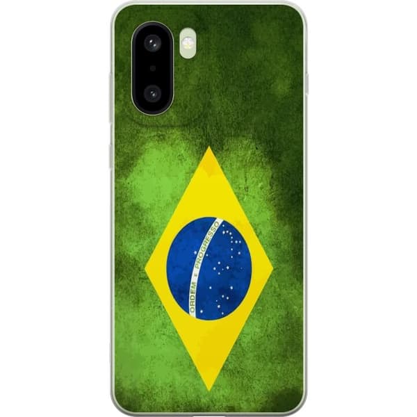 Kompatibelt Mobildeksel til OnePlus 15R Brasiliansk flagg med rustikk tekstur