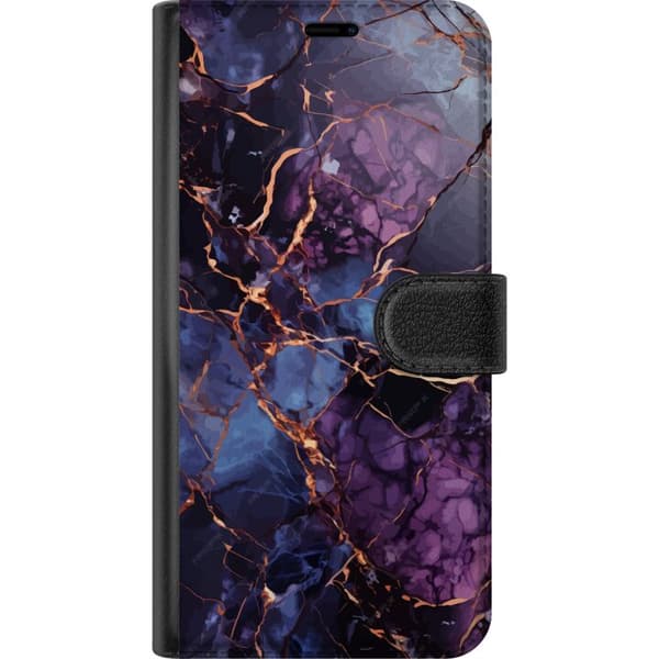 Kompatibel Tegnebogsetui til OnePlus 8 Pro Marmor Blå Lilla