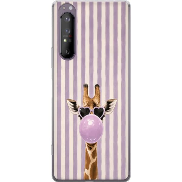 Kompatibelt Mobildeksel til Sony Xperia 1 II Giraff med tuggummibubbla
