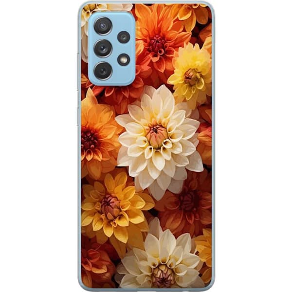 Kompatibelt Mobildeksel til Samsung Galaxy A52 5G Oransje Blomster