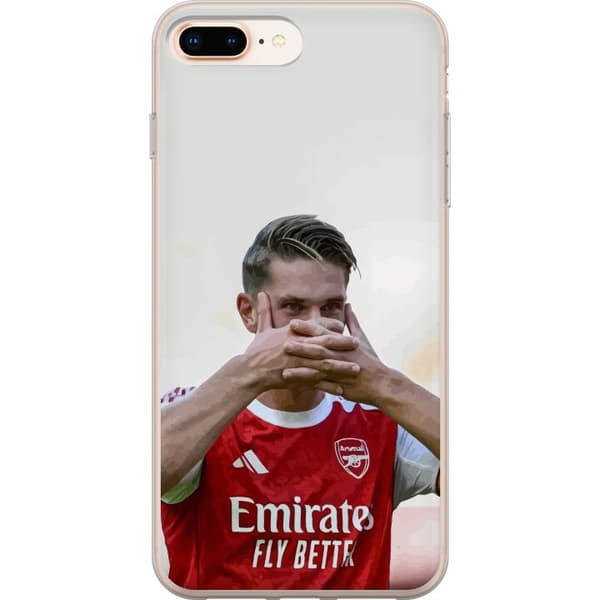 Kompatibelt Mobilskal till Apple iPhone 8 Plus Martin Ødegaard konst – Närbild illustration i Arsenal matchtröja