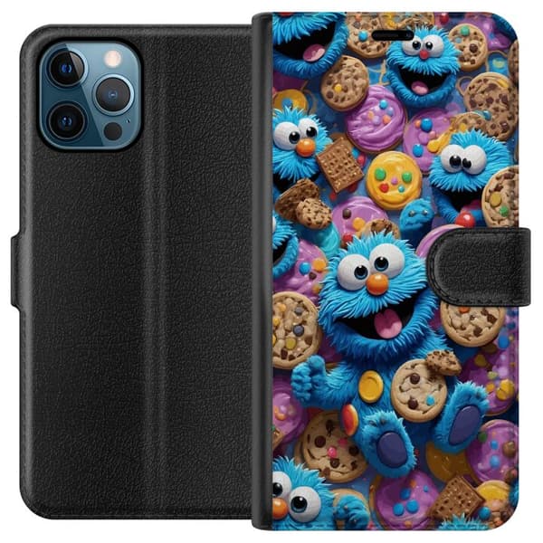 Kompatibel Tegnebogsetui til Apple iPhone 12 Pro Max Blå kakmonster med kakor