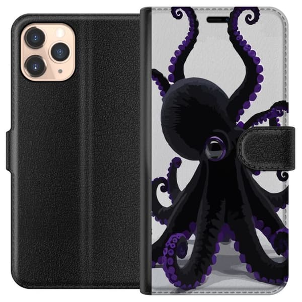Kompatibel Tegnebogsetui til Apple iPhone 11 Pro Svart bläckfisk