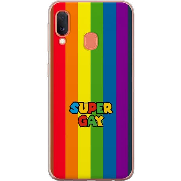 Kompatibelt Mobildeksel til Samsung Galaxy A20e Super Gay regnbåge