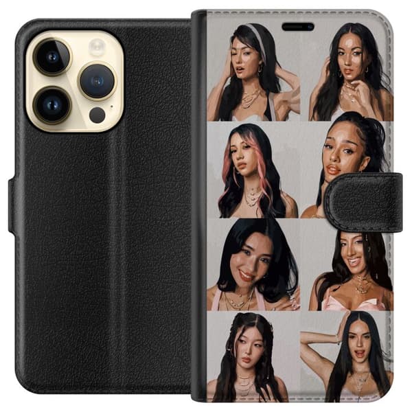 Kompatibelt Plånboksfodral till Apple iPhone 14 Pro KATSEYE porträttcollage