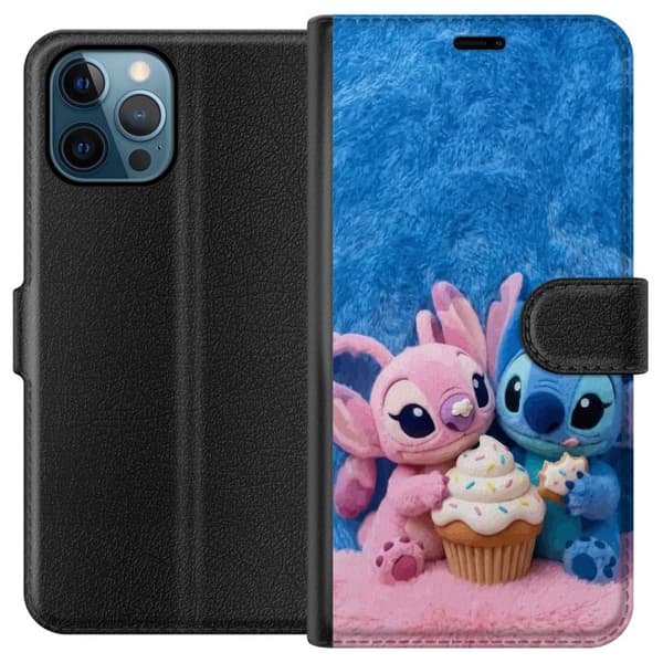Kompatibel Tegnebogsetui til Apple iPhone 12 Pro Søde blå og lyserøde figurer med stor cupcake og krymmel