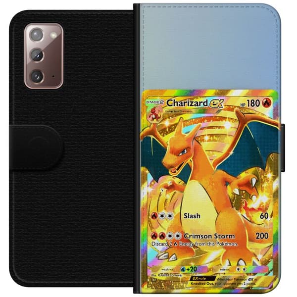 Kompatibel Tegnebogsetui til Samsung Galaxy Note20 Premiummotiv med Charizard EX