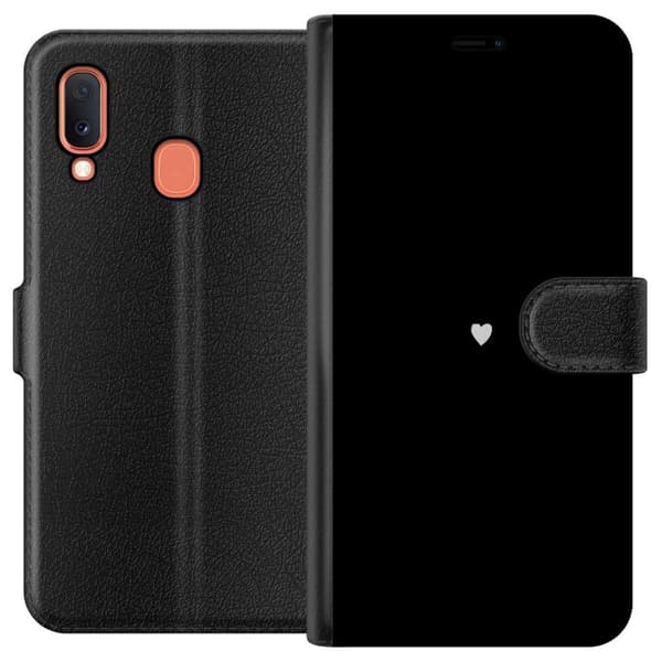 Kompatibelt Lommeboketui til Samsung Galaxy A20e Hjerte
