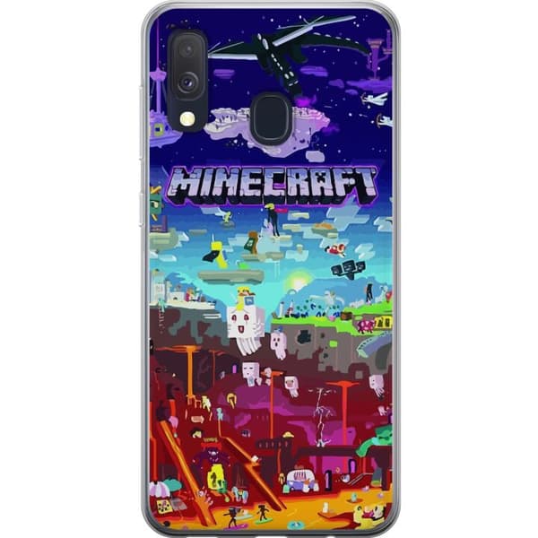 Kompatibelt Mobilskal till Samsung Galaxy A40 MineCraft