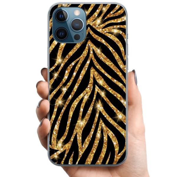 Kompatibelt Mobildeksel til Apple iPhone 12 Pro Gull & Glitter