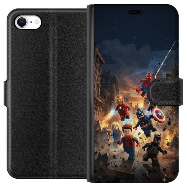 Kompatibel Tegnebogsetui til Apple iPhone 6 Actionfyldt LEGO Marvel-motiv til superheltfans